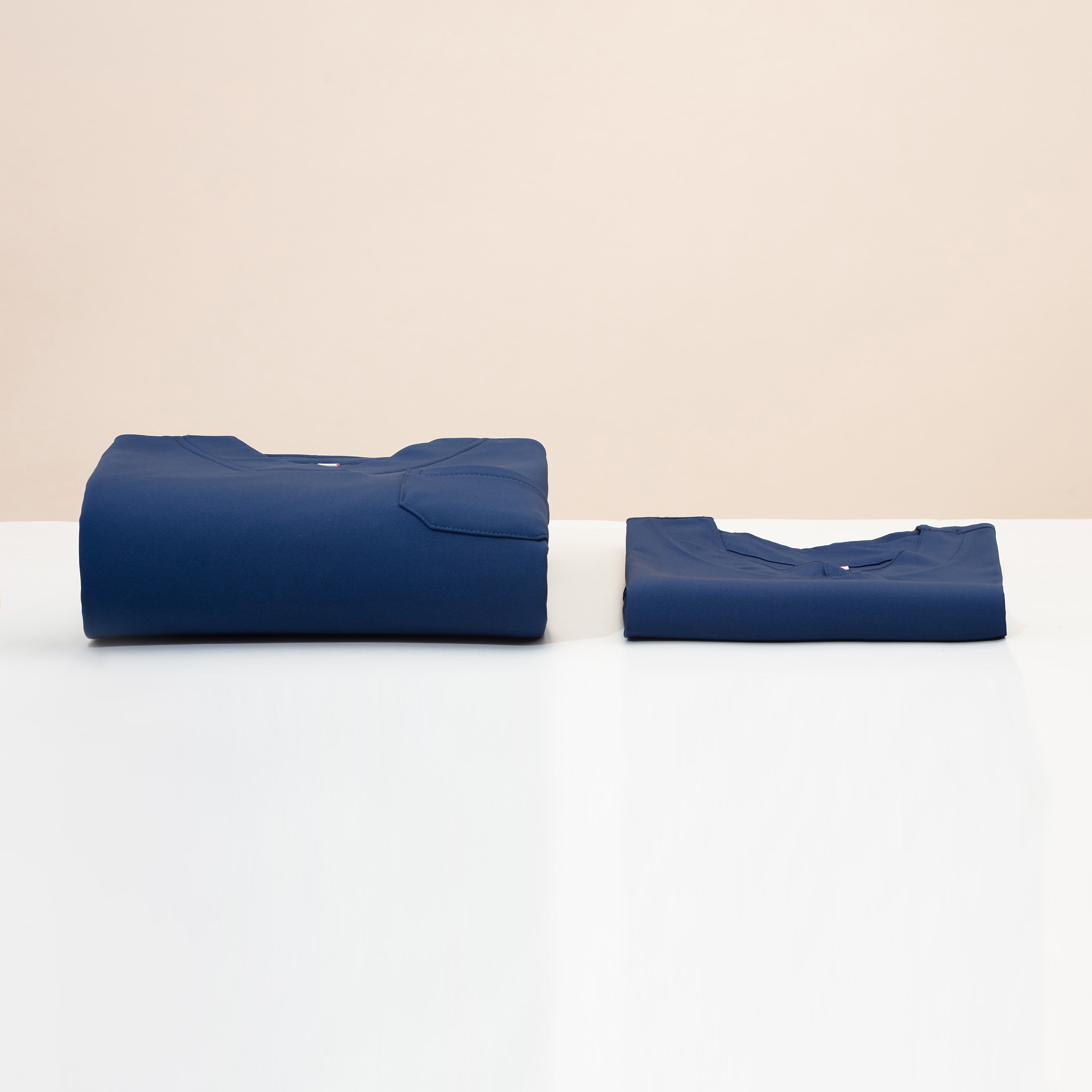 Folded scrub set shown in source photography